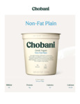 YOGURT GREEK PLAIN NONFAT 6/32OZ CHOBANI 013 YOGURT GREEK PLAIN NONFAT 6/32OZ CHOBANI 013