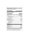 876TUR8307 Nutrition Label