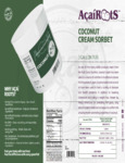 Acai Roots Coconut Cream Sorbet Nutrition Information