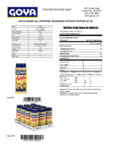 GOYA 28 oz. Adobo (No Pepper) Nutrition Information