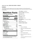 Bossen 2.2 lb. Premium Taro Powder Mix Nutrition Information