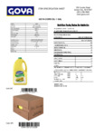 GOYA 1 Gallon Pure Corn Oil Nutrition Information