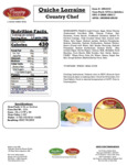 Country Chef 9 24 oz. Baked Lorraine Quiche Nutrition Information