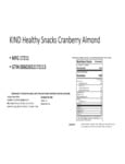 Kind Cranberry Almond Nutrition