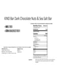 Kind Dark Chocolate and Nuts Nutrition