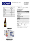 Goya 12 fl. oz. Jamaican-Style Ginger Beer Nutrition Information