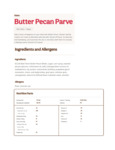 ICE CREAM BUTTER PECAN VEGAN 3 GAL KLEINS 91404104296 Nutrition