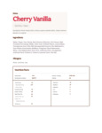 ICE CREAM CHERRY VANILLA VEGAN 3 GAL KLEINS 91404104302 Nutrition
