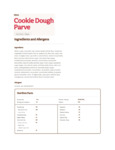 ICE CREAM COOKIE DOUGH VEGAN 3 GAL KLEINS 91404104340 Nutrition