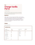 ICE CREAM ORANGE VANILLA VEGAN 3 GAL KLEINS 91404104319 Nutrition