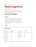 ICE CREAM VANILLA FUDGE VEGAN 3 GAL KLEINS 91404104234 Nutrition
