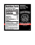 Java House Bag in Box Espresso Roast Cold Brew Coffee Nutrition