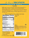 Monin 1 liter sugar free vanilla nutrition Monin 1 liter sugar free vanilla nutrition