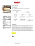 David's 14 Slice NY Cheesecake Nutrition David's 14 Slice NY Cheesecake Nutrition