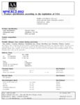 NPN-AL2-B92 Nutrition Sheet