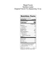 Regal Original French Fry Seasoning Nutrition Information