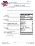 103JUCPINEAPP Nutrition Sheet 103JUCPINEAPP Nutrition Sheet