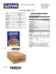 GOYA #10 Pinto Beans Nutrition Information GOYA #10 Pinto Beans Nutrition Information
