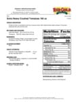 Red Gold Extra Heavy Crushed Tomatoes Nutrition