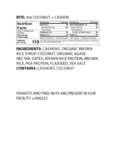 SNACK BITES COCONUT CASHEW 4OZ. THE GFB SNACK BITES COCONUT CASHEW 4OZ. THE GFB
