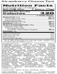 Strawberry Cheese Tart - Nutrition Label