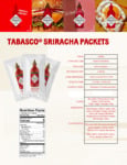 Tabasco Sriracha Packet Nutrition