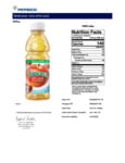 TROPICANA 100% APPLE JUICE Nutrition