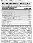 Turtle Cheese Tart - Nutrition Label