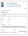 Kosher Certification Letter