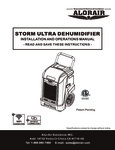 STORM ULTRA DEHUMIDIFIER manual STORM ULTRA DEHUMIDIFIER manual