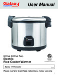 Galaxy GRC60 60 Cup (30 Cup Raw) Electric Rice Cooker / Warmer - 120V,  1550W