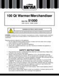Benchmarker USA Warmer/Merchandiser Manual Benchmarker USA Warmer/Merchandiser Manual