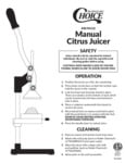 Choice Prep MCJ2 Manual Heavy-Duty Citrus Juicer Owner's Manual #407MCJ2