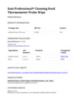 Thermometer Wipes Product Ingredient Disclosure