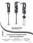 AvaMix IBHD12COMBO Heavy-Duty 12 Variable Speed Immersion Blender with 10  Whisk - 1 1/4 HP