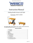 Wesco Folding Handle Scissor Lift Table