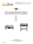 AccuTemp AccuSteam Electric Griddles Owner's Manual