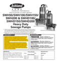 Ashland SWH50-100-150-200 Sewage Pump Manual