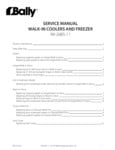 Bally Walk-In Service Manual Bally Walk-In Service Manual