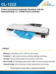 Royal Sovereign CL-1223 Pouch Laminator SellSheet
