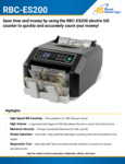 Royal Sovereign RBC-ES200 Bill Counter Sell Sheet