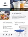 Vigor Round Food Storage Sell Sheet Vigor Round Food Storage Sell Sheet