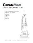 CleanMax CMP3N, CMP3T, CMP3QD Owners Manual