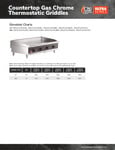 Countertop Gas Ultra Chrome Griddle Elevation Chart Countertop Gas Ultra Chrome Griddle Elevation Chart