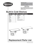 Hatco Built-In Cold Shelves Replacement Parts List Hatco Built-In Cold Shelves Replacement Parts List