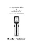 Polyscience HydroPro and HydroPro Plus Manual