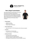 Henry Segal Customization