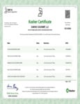DaVinci Kosher Certificate