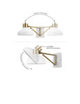 Globe Farmhouse White / Brass Plug-In or Hardwire Wall Sconce with Swing Arm - 120V, 60W Diagram Globe Farmhouse White / Brass Plug-In or Hardwire Wall Sconce with Swing Arm - 120V, 60W Diagram