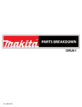 Makita Cordless Grass Trimmer GRU01 Parts Breakdown Makita Cordless Grass Trimmer GRU01 Parts Breakdown